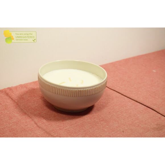 Hearth & Hand with Magnolia Rim Stripe Ceramic Citronella Scented Bowl Candle - Picture 2 of 5